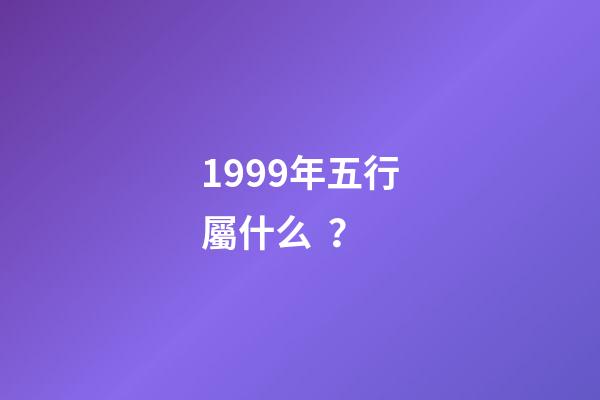 1999年五行屬什么？